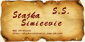 Stajka Simićević vizit kartica